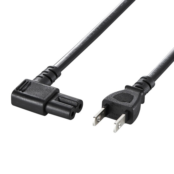 サンワサプライ 電源コード 2P L型コネクタ 2m KB-DM2L-2 1個(ご注文単位1個)【直送品】
