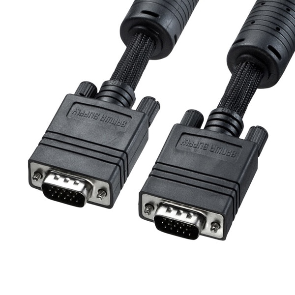サンワサプライ ナイロンメッシュディスプレイケーブル アナログRGB 15m KC-NMV150K 1個（ご注文単位1個）【直送品】