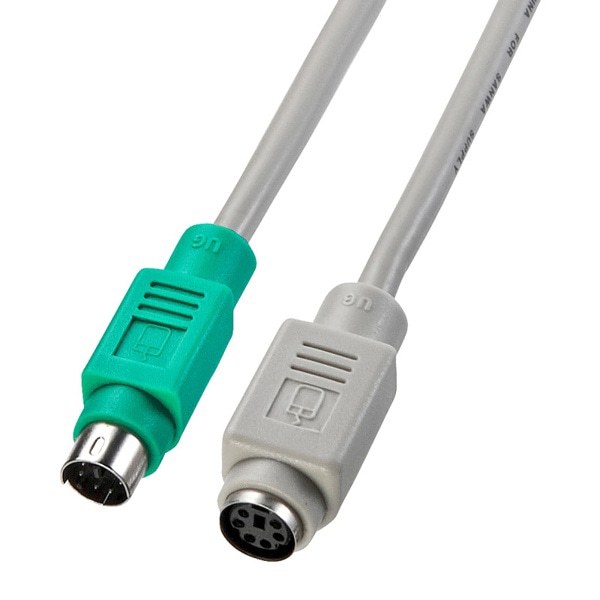 サンワサプライ マウス延長ケーブル ミニDIN6pin 2m KB-MAE2K 1個(ご注文単位1個)【直送品】
