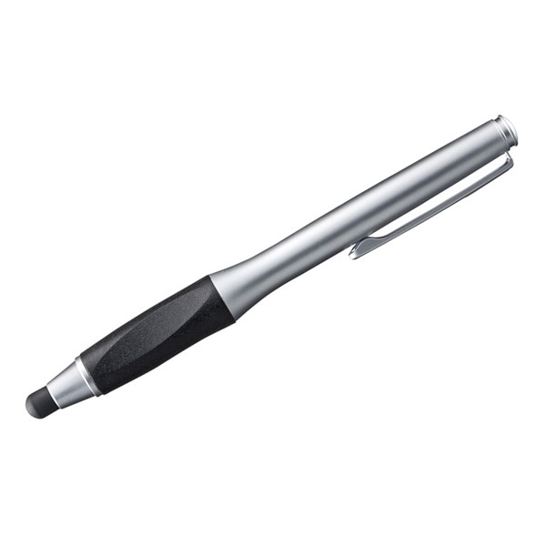サンワサプライ タッチペン 交換用先端ゴム5個付属 シルバー PDA-PEN37SV 1個（ご注文単位1個）【直送品】