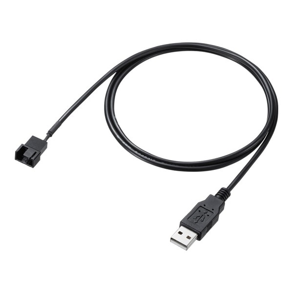 サンワサプライ ケース12Vファン用 USB変換ケーブル 昇圧タイプ 0.9m TK-PWFAN6 1個（ご注文単位1個）【直送品】