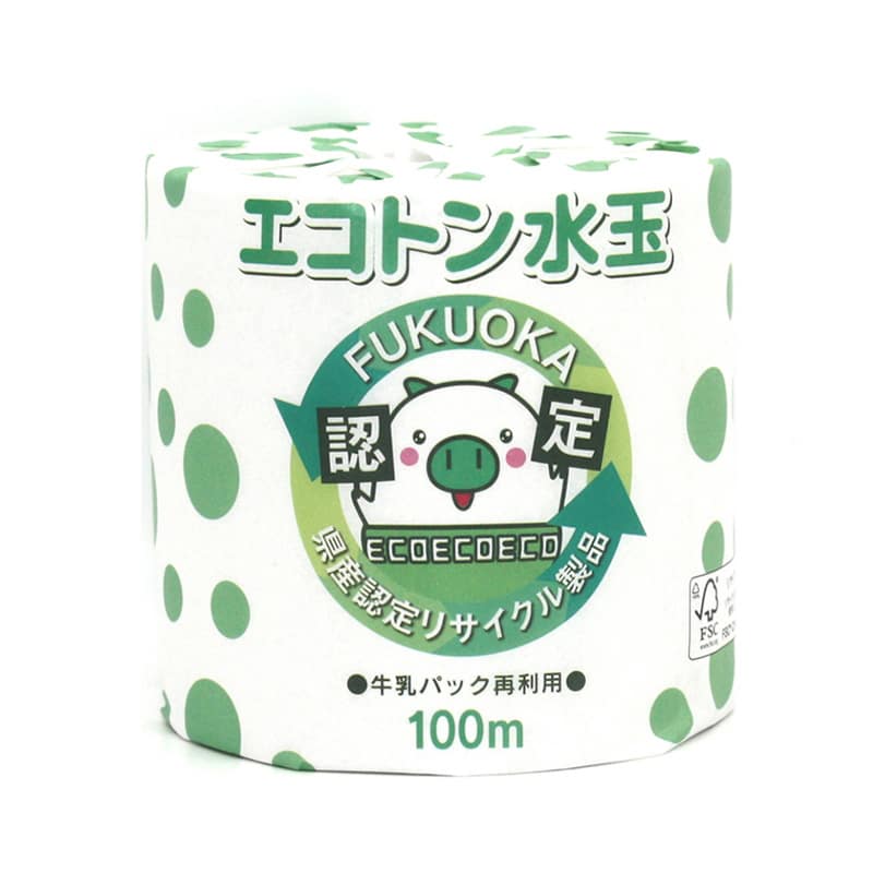 高千穂産業 大分製紙 トイレットペーパー エコトン水玉 107mm×100m 60巻 1032000003 1箱(ご注文単位1箱)【直送品】