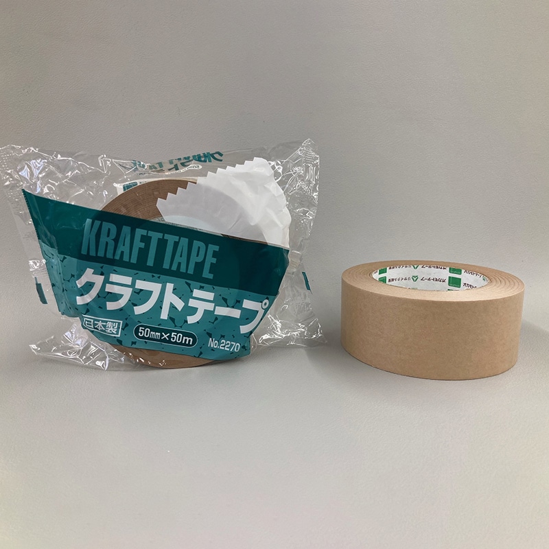 オカモト クラフトテープ No.2270 50mm×50m クリーム 1巻(ご注文単位50巻)【直送品】