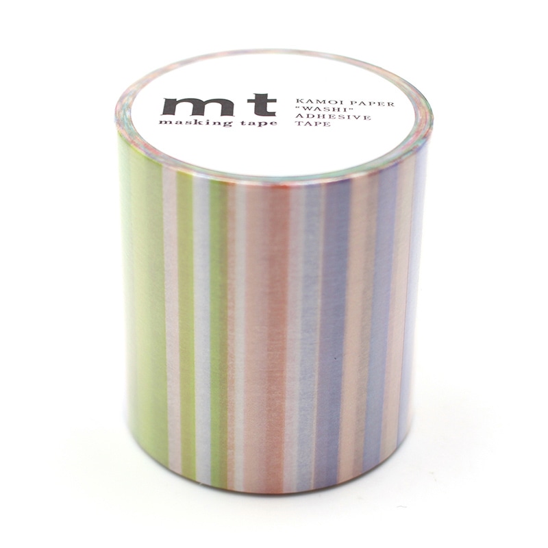 カモ井加工紙 マスキングテープ mt 1P マルチボーダーパステル MT5W5121 1巻(ご注文単位1巻)【直送品】