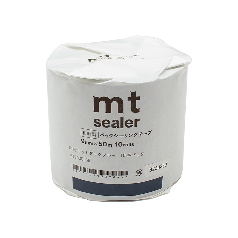 カモ井加工紙 バッグシーラーテープ mt sealer 10巻 和紙 マットダックブルー MT10SE065 1パック(ご注文単位1パック)【直送品】