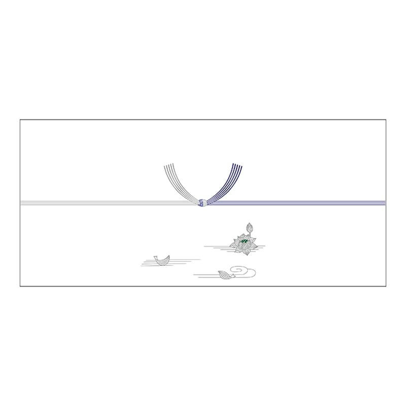 ササガワ のし紙 横長中　銀蓮　京 2-396　100枚/袋（ご注文単位5袋）【直送品】
