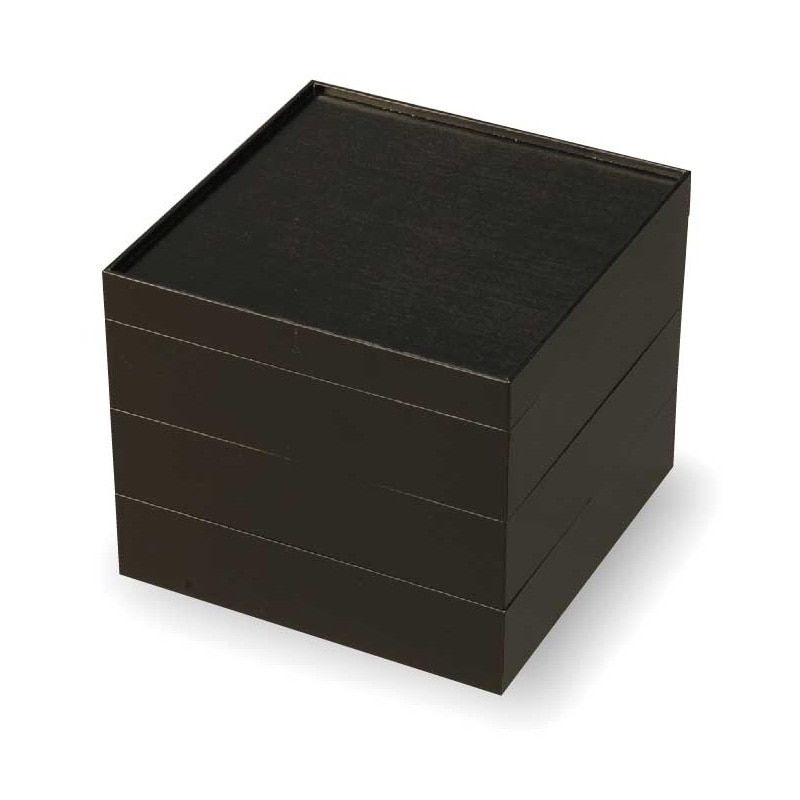 大黒工業 V-BOX 8寸 黒無地(金ボール付) 三段 1個/袋（ご注文単位1袋)【直送品】