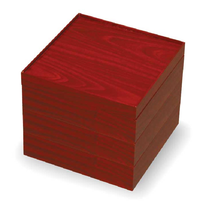 大黒工業 V-BOX 6寸 赤うるし(金ボール付) 三段 1個/袋（ご注文単位1袋)【直送品】