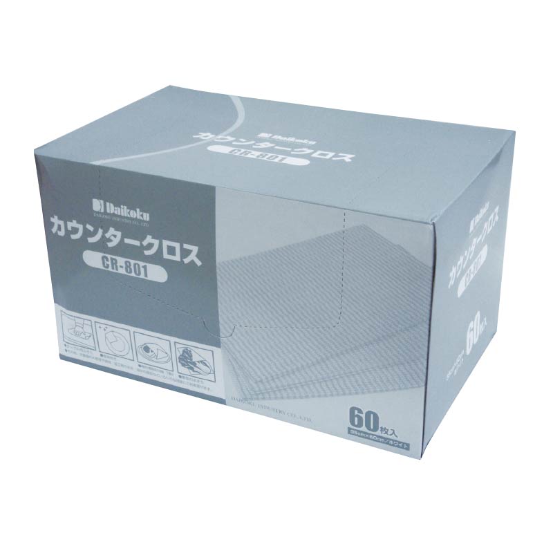 大黒工業 カウンタークロス CR-801 ホワイト 60枚/袋(ご注文単位1袋)【直送品】