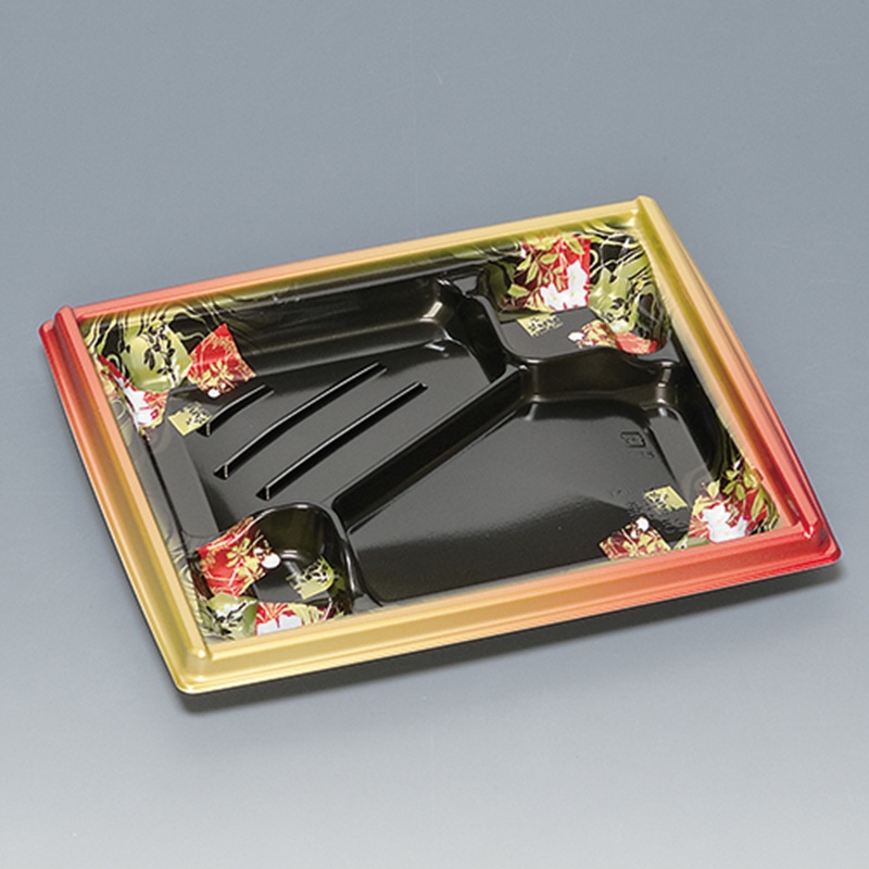 福助工業 弁当容器 箱膳 本体 23-20-2H 山水 50枚/束(ご注文単位12束)【直送品】