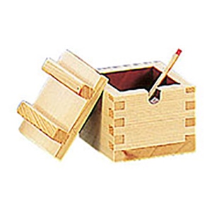 ヤマコー 檜 マス型薬味入 小 *薬味スプーン付 19202 1個(ご注文単位1個)【直送品】