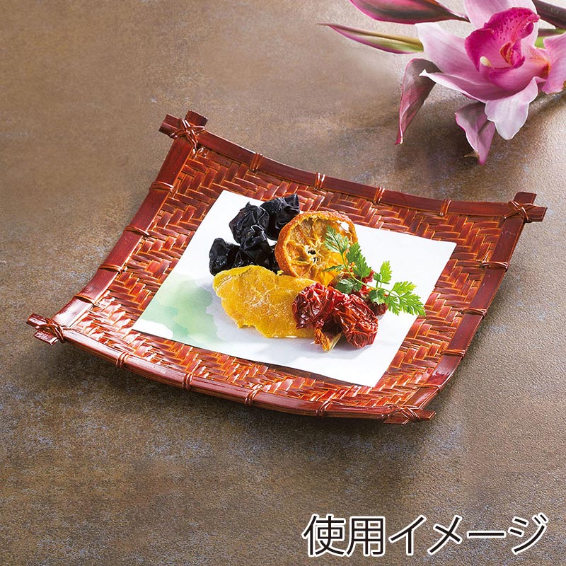 ヤマコー 溜塗角皿 23423 1個(ご注文単位1個)【直送品】