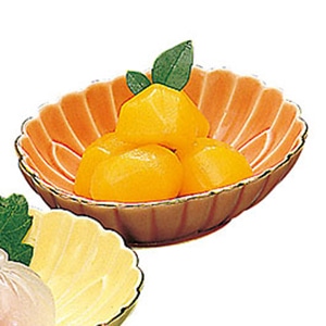 ヤマコー 小判型菊皿 オレンジ 26387 1個(ご注文単位1個)【直送品】