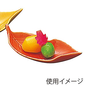 ヤマコー 木の葉型珍味入 朱赤 26391 1個(ご注文単位1個)【直送品】