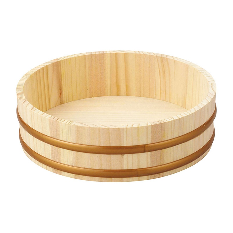 【直送品】 ヤマコー 天然木寿司飯台 樹脂タガ φ27 φ27 約2.5合 85286 1個(ご注文単位1個)