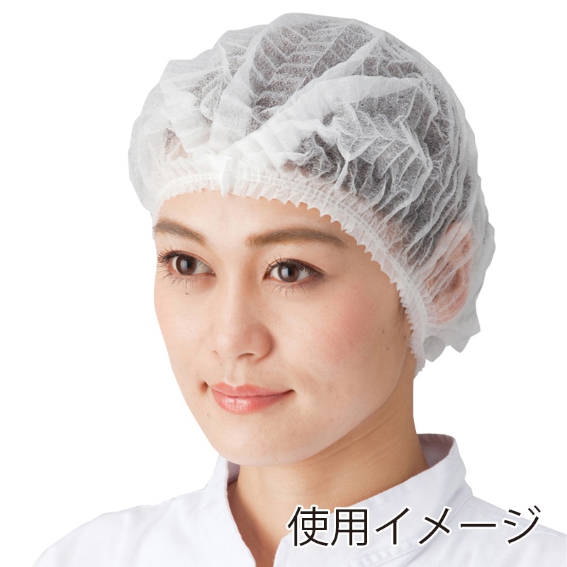 旭創業 ヘアーネット　ロングキャタピラーネット 白　フリーサイズ  100枚/箱（ご注文単位1箱）【直送品】
