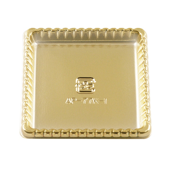 天満紙器 PETトレー 角型 ゴールド AP-77K-1 100枚/束(ご注文単位5束)【直送品】