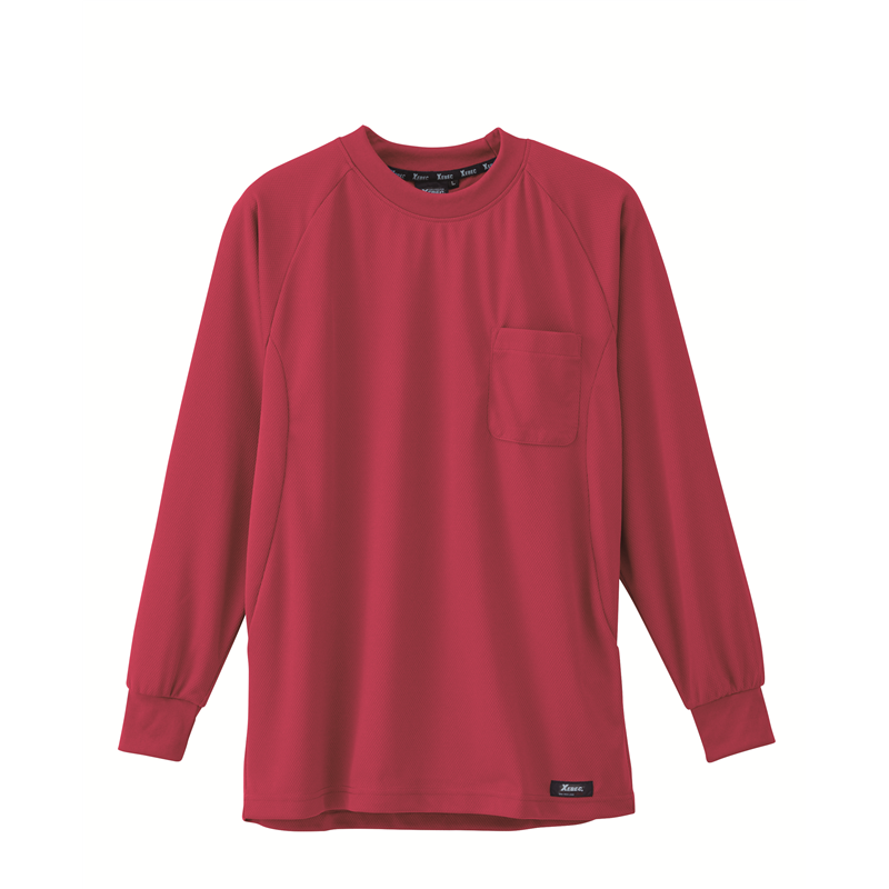 ジーベック 男女兼用 長袖Tシャツ 4L ワイン 6123 1枚（ご注文単位1枚）【直送品】