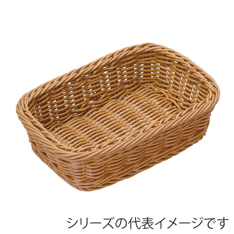 萬洋 樹脂バスケット 角型 15×10.5 茶 91072B 1個(ご注文単位10個)【直送品】