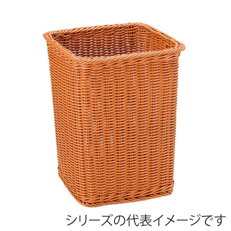 萬洋 樹脂マルチバスケット　角 小　ブラウン 91407S 1個（ご注文単位5個）【直送品】