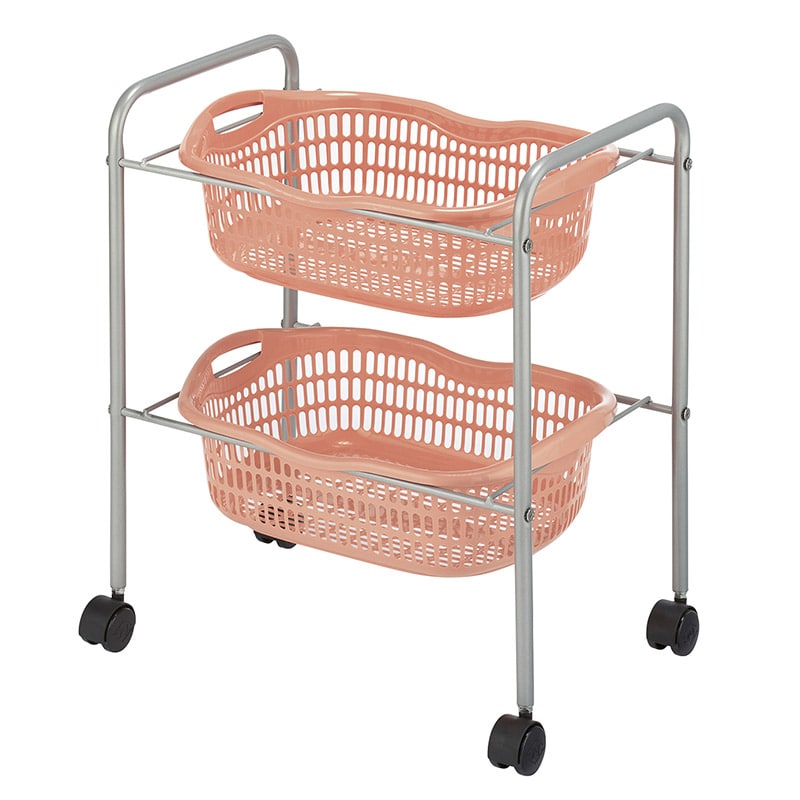 マツヨシ SN脱衣カゴ 2段 SN-BK03PO ペールオレンジ 1個(ご注文単位1個)【直送品】