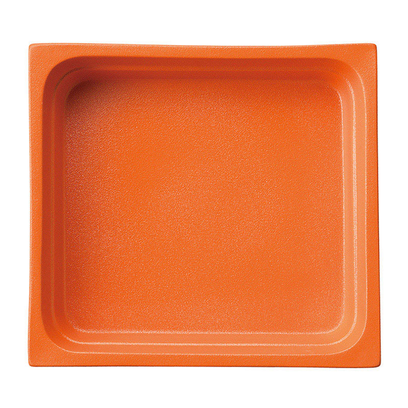 ミヤザキ食器 ラック ポーセレン ガストロノームパン 角型 深 2／3 タンジェリンオレンジ RA2308GNTO 1個（ご注文単位1個）【直送品】