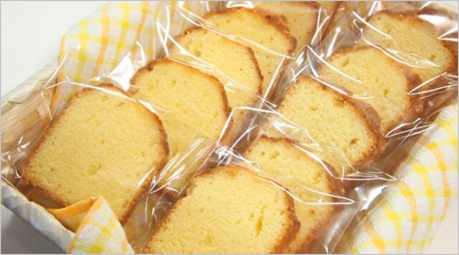 カットしたパウンドケーキの基本ラッピング